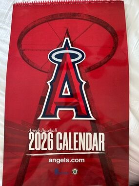 MLB Angels 2026 Calendar - Red and Navy April 2026 - March 2027